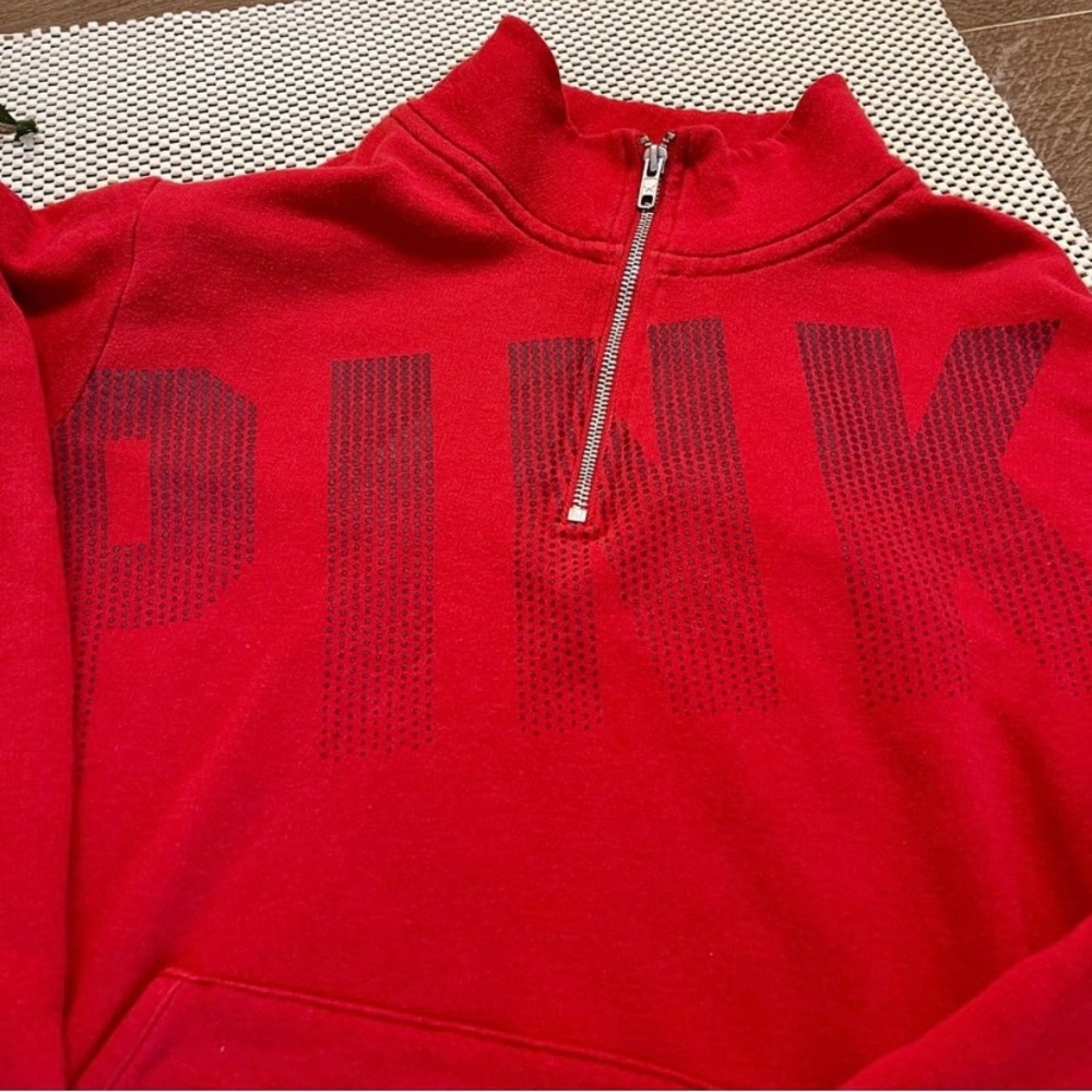 Victoria’s Secret PINK Quarter Zip Red Sweater Size XS